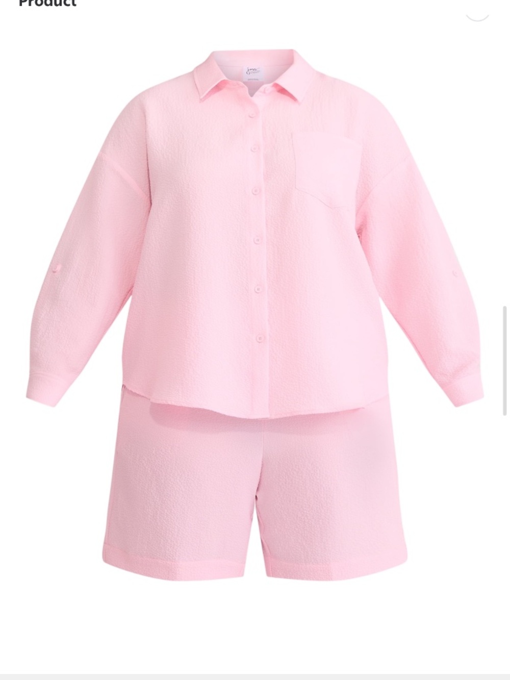 Just My Size Women’s Plus Pale Pink Gauze Shirt Ana Short Set Size 2X NWT - Picture 3 of 5